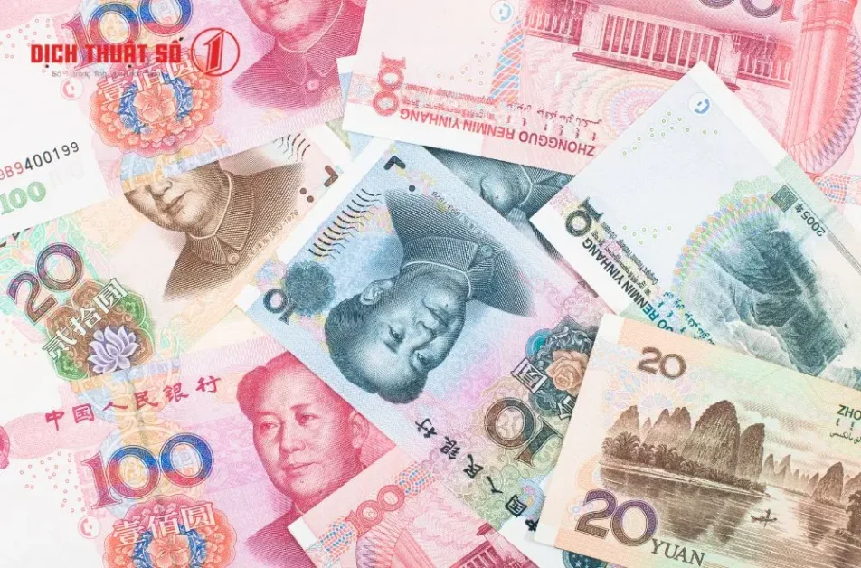 Đơn vị tiền tệ chính thức của Trung Quốc là Nhân dân tệ - 人民币