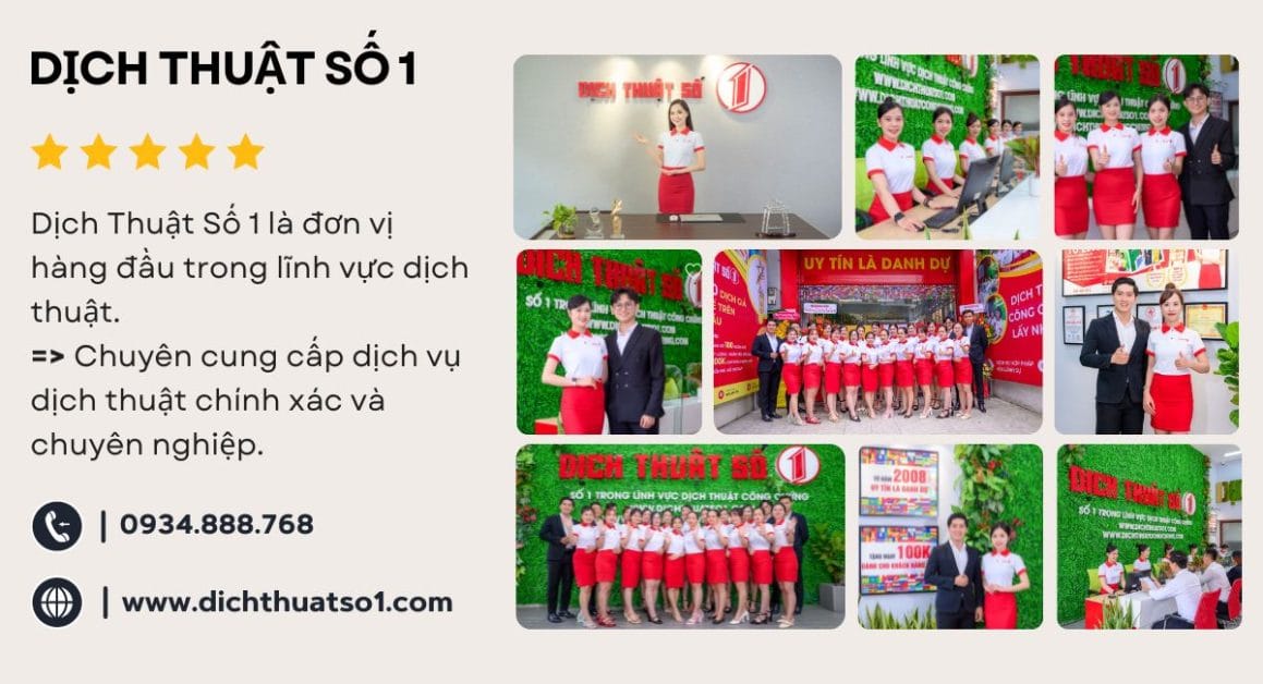 Dịch Vụ Dịch Thuật Chuyên Nghiệp Tại Dịch Thuật Số 1