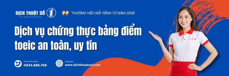chứng thực bảng điểm toeic
