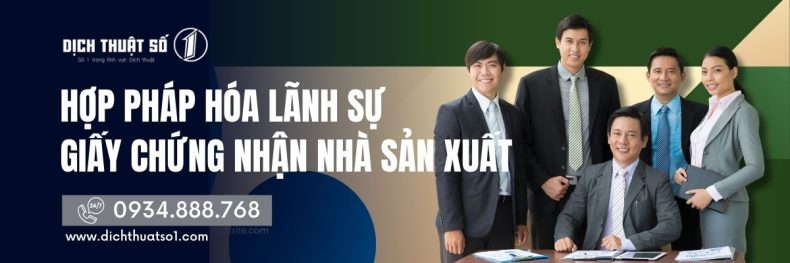 Hợp pháp hóa lãnh sự giấy chứng nhận nhà sản xuất