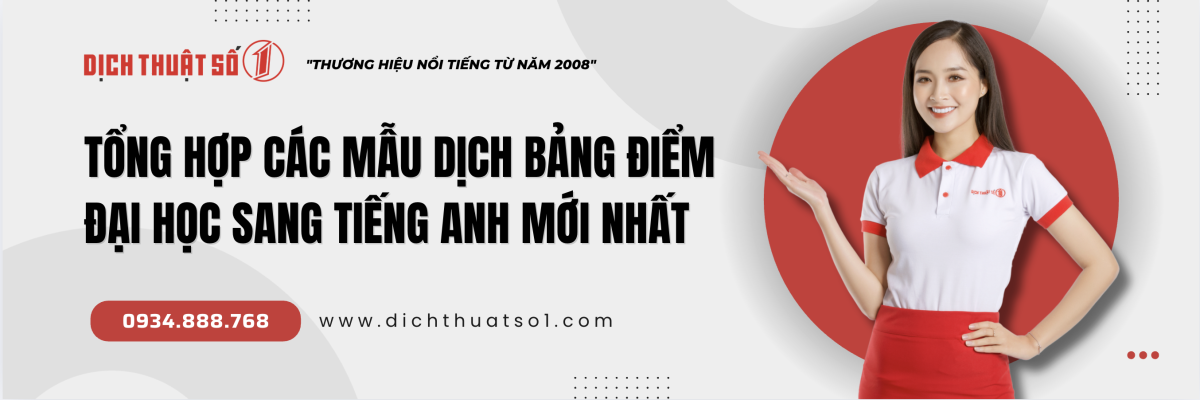 Mẫu Bản Dịch Đại Học Sang Tiếng Anh Chính Xác, Mới Nhất