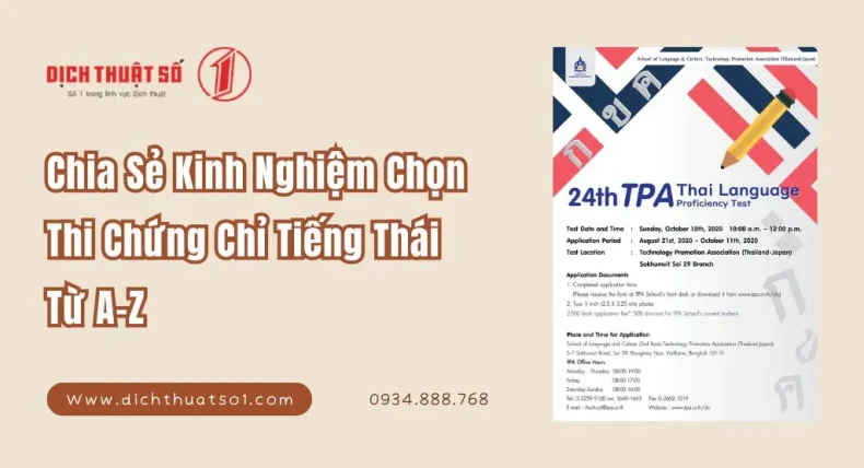 Chia Sẻ Kinh Nghiệm Chọn Thi Chứng Chỉ Tiếng Thái Từ A–Z