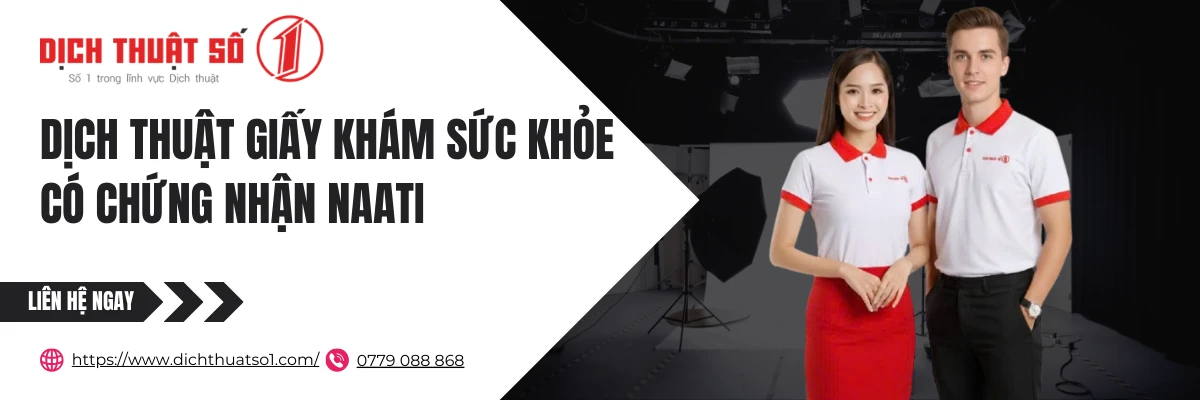 Dịch Thuật Giấy Khám Sức Khỏe Có Chứng Nhận NAATI Chuẩn Quốc Tế Tại Dịch Thuật Số 1
