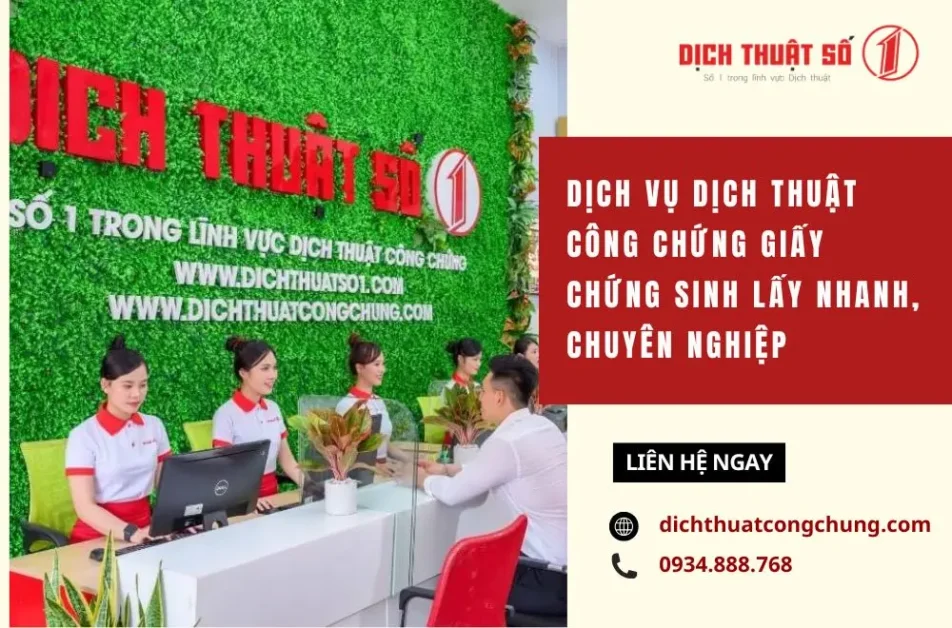 Dịch vụ dịch thuật công chứng giấy chứng sinh sang 100+ ngôn ngữ