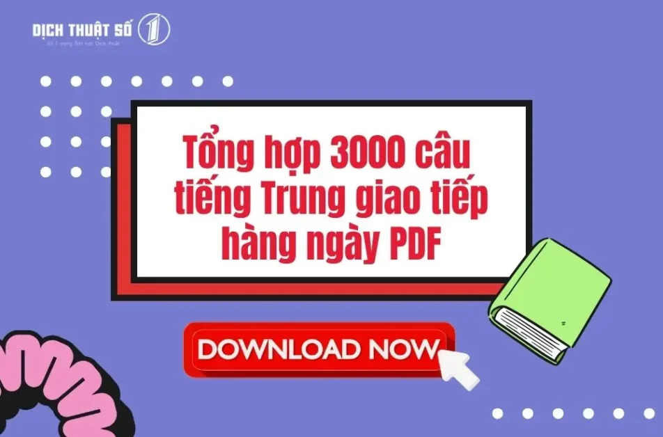 Tải 3000 câu tiếng Trung giao tiếp hàng ngày PDF miễn phí