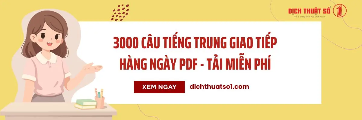 Tải 3000 Câu Tiếng Trung Giao Tiếp Hàng Ngày PDF Miễn Phí