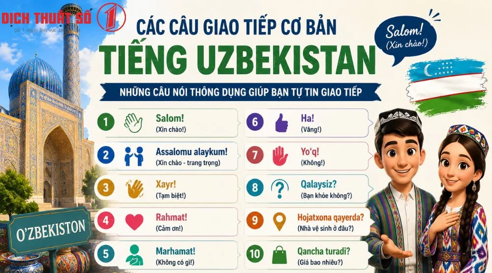 Các câu giao tiếp cơ bản của tiếng Uzbekistan