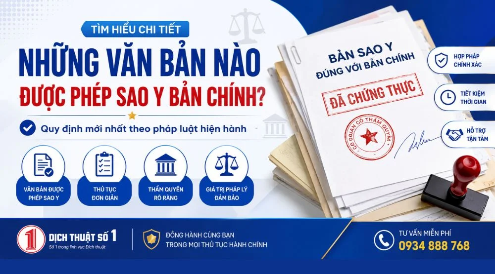 Những văn bản được phép sao y bản chính
