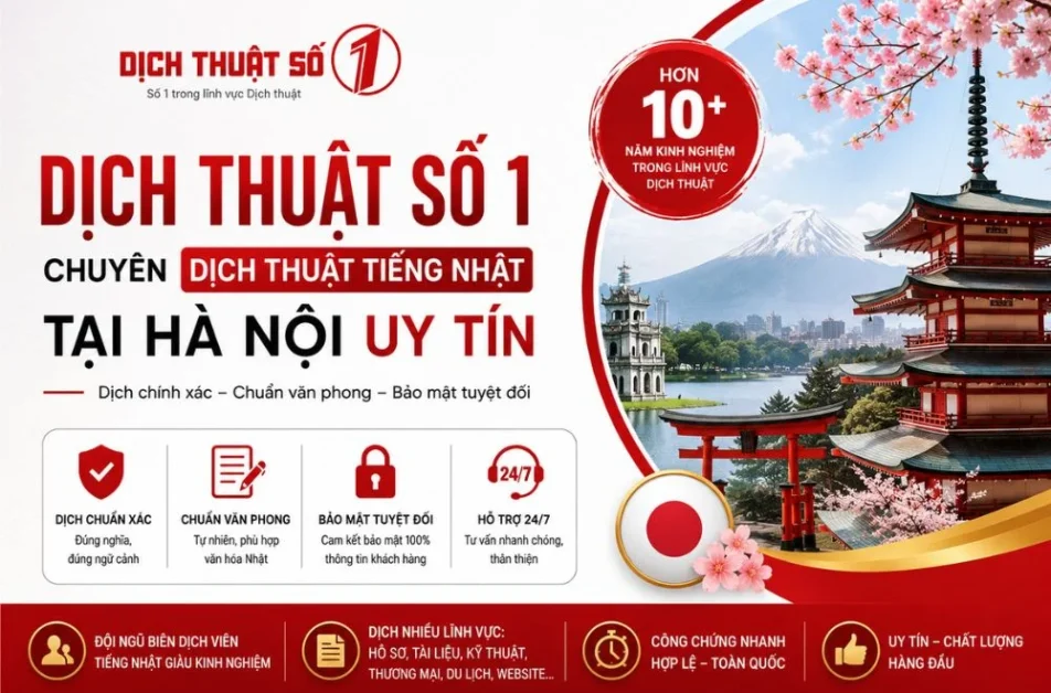 Dịch Thuật Số 1 chuyên dịch thuật tiếng Nhật tại Hà Nội uy tín