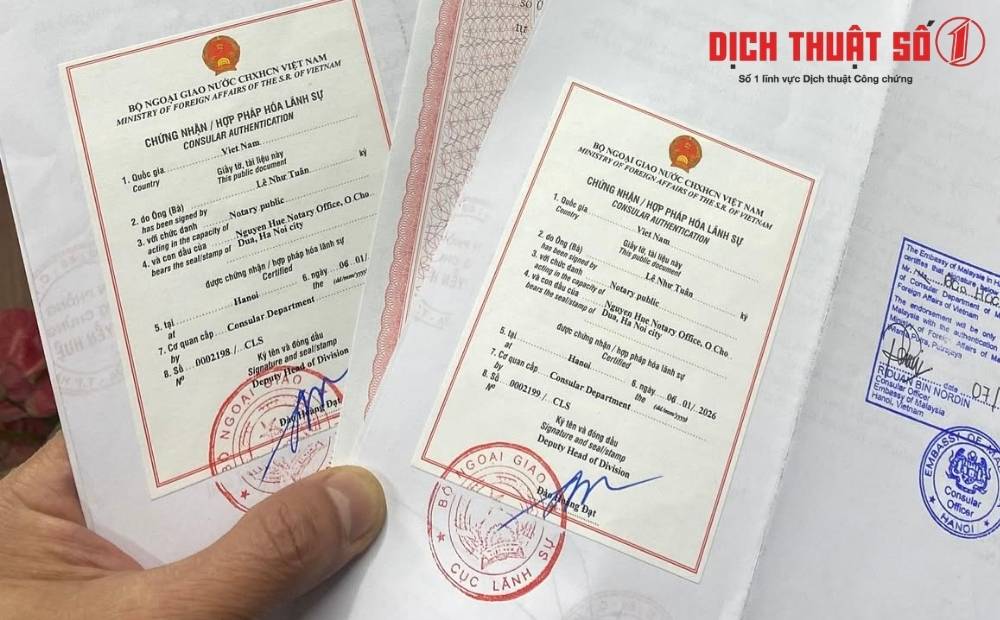Mẫu tem hợp pháp hóa lãnh sự Bộ Ngoại giao