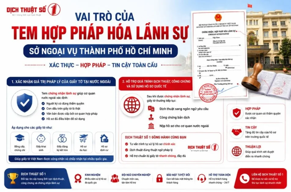 Vai trò của tem hợp pháp hóa lãnh sự Sở Ngoại vụ Thành phố Hồ Chí Minh