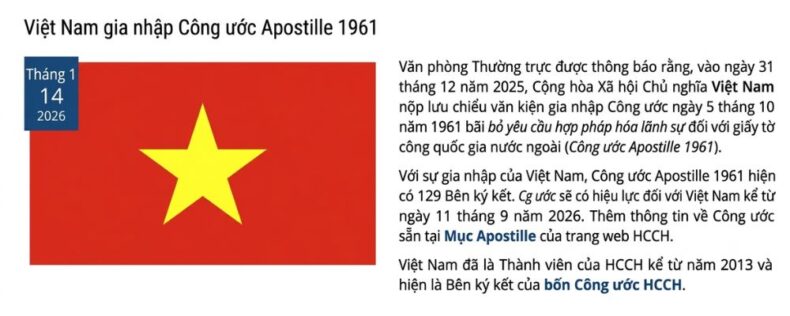 Việt Nam gia nhập Công ước Apostille: Quy định áp dụng & Thủ tục