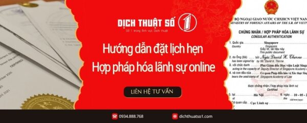 Hướng dẫn đặt lịch hẹn Hợp pháp hóa lãnh sự online