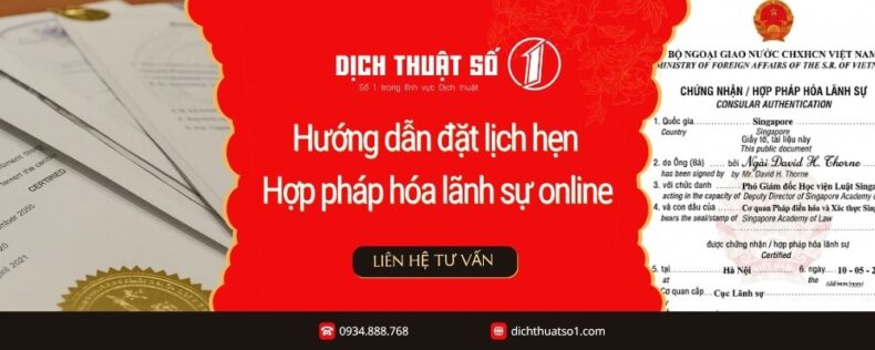 Hướng dẫn đặt lịch hẹn Hợp pháp hóa lãnh sự online