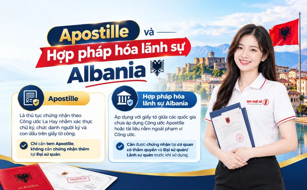 Phân biệt Apostille và Hợp pháp hóa lãnh sự Albania
