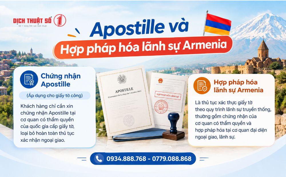 Phân biệt Apostille và Hợp pháp hóa lãnh sự Armenia