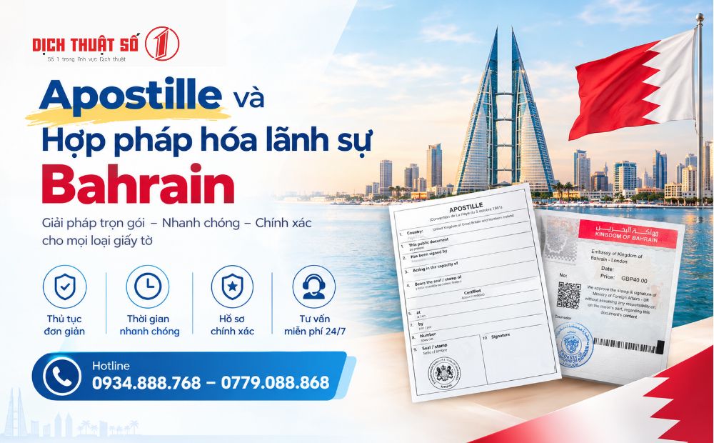 Quy định về Apostille và Hợp pháp hóa lãnh sự Bahrain